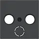 Hager Berker WAF1168BM centraalplaat voor antennecontactdoos radio/tv/satelliet A1/A8/C1/C8 nachtzwart mat