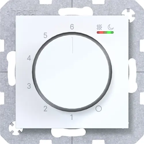 Hager Berker WAN5011WG kamerthermostaat verwarmen/koelen A1/A8/C1/C8 lichtwit glans