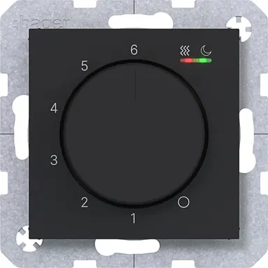 Hager Berker WAN5011BM kamerthermostaat verwarmen/koelen A1/A8/C1/C8 nachtzwart mat