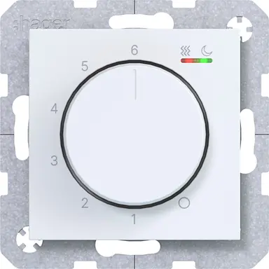 Hager Berker WAN5011WM kamerthermostaat verwarmen/koelen A1/A8/C1/C8 lichtwit mat