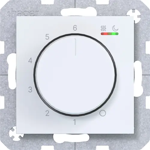Hager Berker WAN5011WM kamerthermostaat verwarmen/koelen A1/A8/C1/C8 lichtwit mat