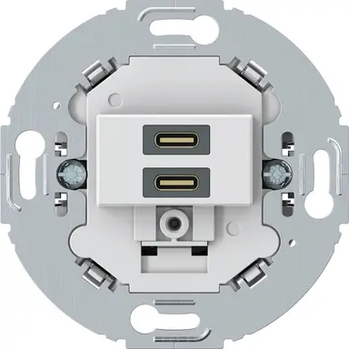 Hager Berker WTS4155WM USB-lader met 2x USB-C voor Serie-1930/R.Classic wit
