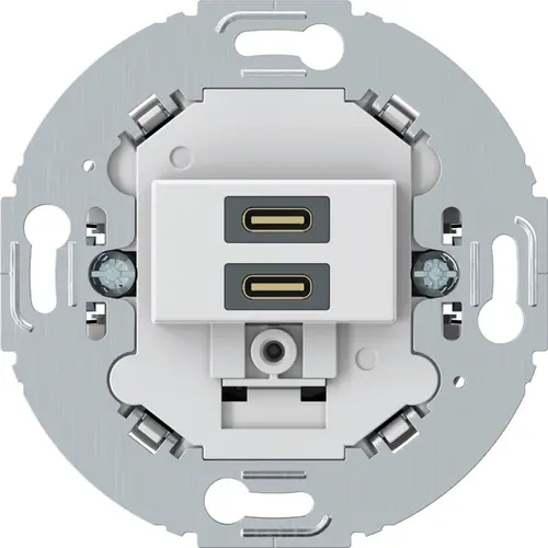Hager Berker WTS4155WM USB-lader met 2x USB-C voor Serie-1930/R.Classic wit