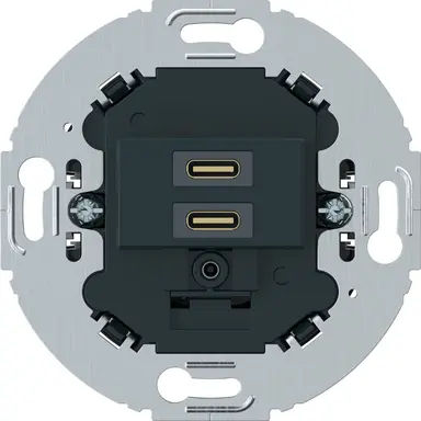 Hager Berker WTS4155BM USB-lader met 2x USB-C voor Serie-1930/R.Classic zwart
