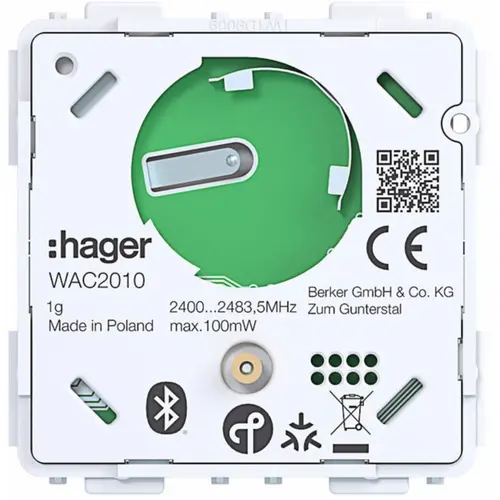 Hager Berker WAC2010 wandzender bedieningselement met batterij 1-voudig