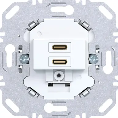 Hager Berker WAS4155WM USB-lader met 2x USB-C wit