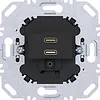 Hager Berker WAS4155BM USB-lader met 2x USB-C zwart