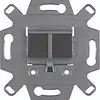 Hager Berker WDF410863 RJ45 datawandcontactdoos CAT6A 2-voudig met rechte uitgang afgeschermd