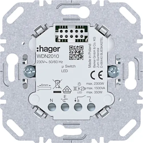 Hager Berker WDN2010 elektronische schakelaar 1-voudig voor A1/A8/C1/C8