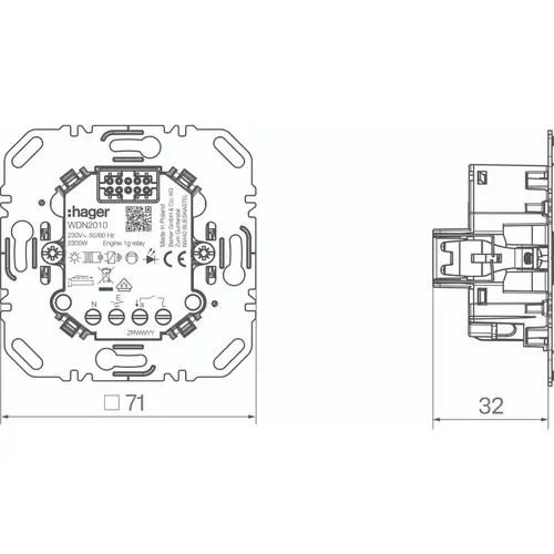 Hager Berker WDN2010 elektronische schakelaar 1-voudig voor A1/A8/C1/C8
