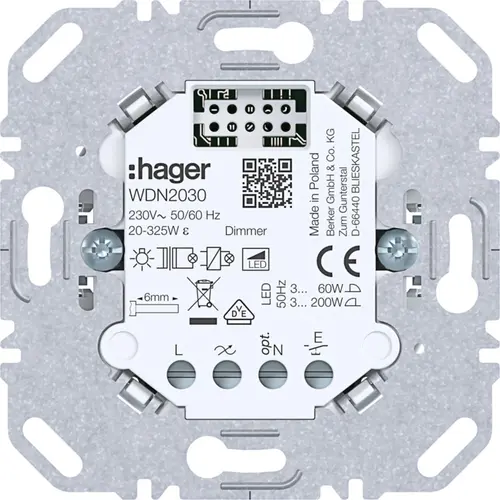 Hager Berker WDN2030 1-voudig tastdimmer 3-200W voor A1/A8/C1/C8