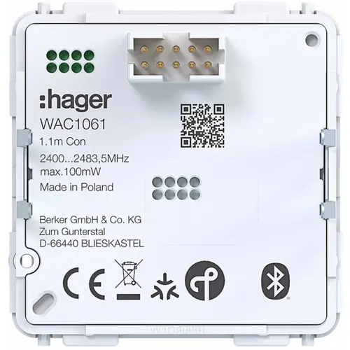 Hager Berker WAC1061 bewegingsmelder bedieningselement Matter 1,1m voor A1/A8/C1/C8