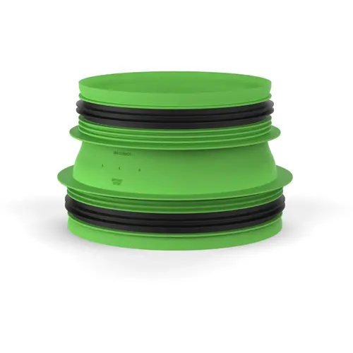 Duco 0000-4725 aansluitstuk met rubber 180x160mm groen PP