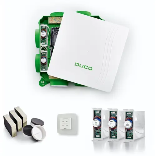 Duco 0000-4642 woonhuisventilator all-in-one DucoBox Focus kanaaleind EC motor CO2 RV sensor