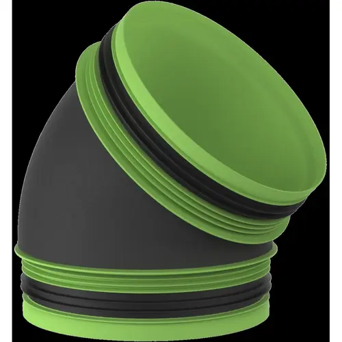 Duco 0000-7043 geïsoleerd aansluitstuk 45° D160 met rubber groen