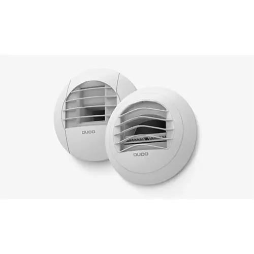 Duco 0000-4621 afvoerventiel zelfregelend met volume-instelling 90m3/h 125mm wit