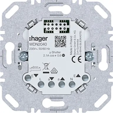 Hager Berker WDN2040 elektronische jaloeziebesturing met nevenpost-ingang voor A1/A8/C1/C8