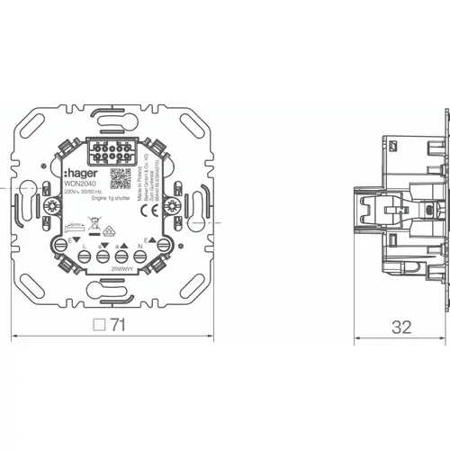 Hager Berker WDN2040 elektronische jaloeziebesturing met nevenpost-ingang voor A1/A8/C1/C8