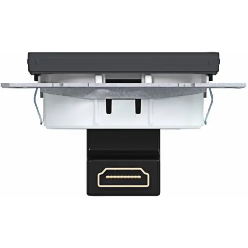 Hager Berker WAF4380AT HDMI-contactdoos met 90gr. stekkeraansluiting A1/A8/C1/C8 antraciet mat