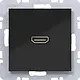 Hager Berker WAF4380BG HDMI-contactdoos met 90gr. stekkeraansluiting A1/A8/C1/C8 nachtzwart glans