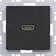 Hager Berker WAF4380BM HDMI-contactdoos met 90gr. stekkeraansluiting A1/A8/C1/C8 nachtzwart mat