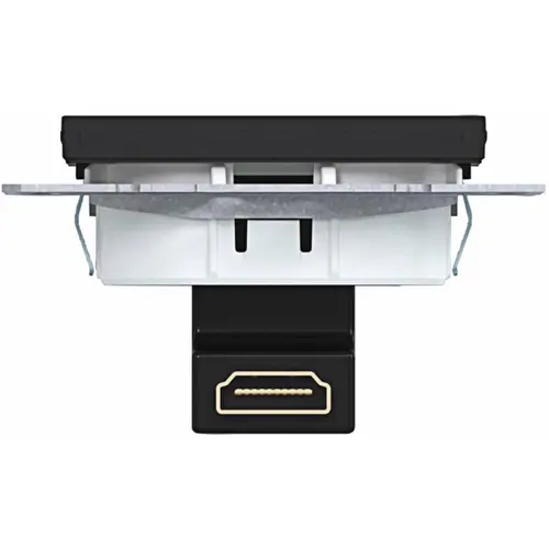 Hager Berker WAF4380BM HDMI-contactdoos met 90gr. stekkeraansluiting A1/A8/C1/C8 nachtzwart mat