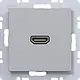 Hager Berker WAF4380TA HDMI-contactdoos met 90gr. stekkeraansluiting A1/A8/C1/C8 titaan