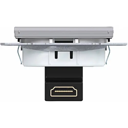 Hager Berker WAF4380TA HDMI-contactdoos met 90gr. stekkeraansluiting A1/A8/C1/C8 titaan