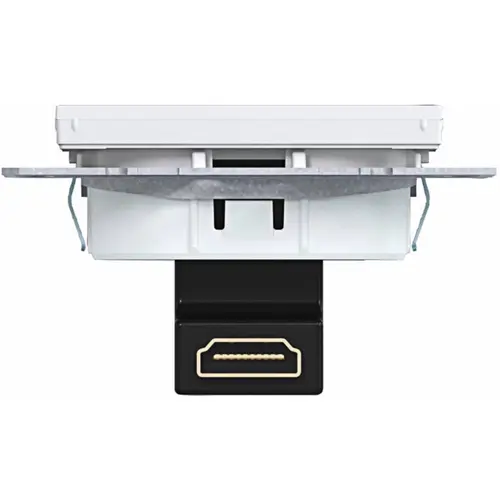 Hager Berker WAF4380WM HDMI-contactdoos met 90gr. stekkeraansluiting A1/A8/C1/C8 lichtwit mat
