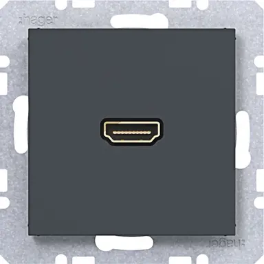 Hager Berker WAF4379AT HDMI-contactdoos met rechte HDMI-aansluiting A1/A8/C1/C8 antraciet mat
