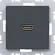 Hager Berker WAF4379AT HDMI-contactdoos met rechte HDMI-aansluiting A1/A8/C1/C8 antraciet mat