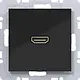 Hager Berker WAF4379BG HDMI-contactdoos met rechte HDMI-aansluiting A1/A8/C1/C8 nachtzwart glans