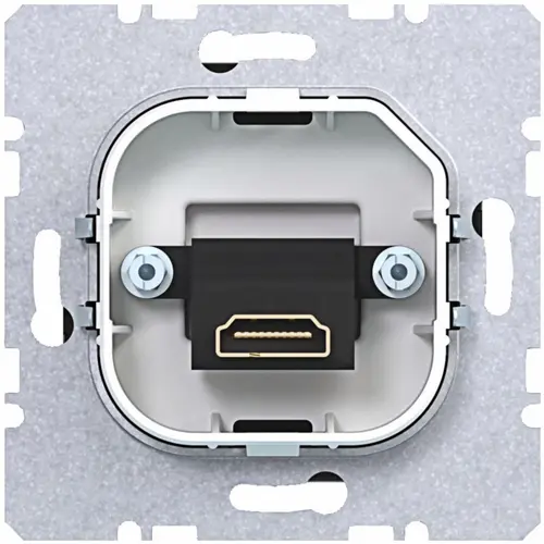 Hager Berker WAF4379BG HDMI-contactdoos met rechte HDMI-aansluiting A1/A8/C1/C8 nachtzwart glans