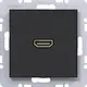 Hager Berker WAF4379BM HDMI-contactdoos met rechte HDMI-aansluiting A1/A8/C1/C8 nachtzwart mat