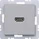 Hager Berker WAF4379TA HDMI-contactdoos met rechte HDMI-aansluiting A1/A8/C1/C8 titaan