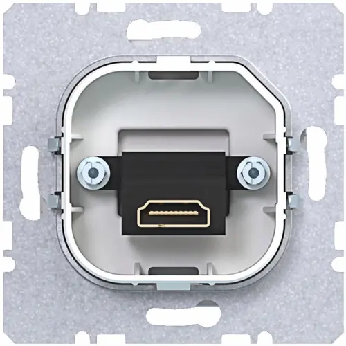Hager Berker WAF4379WM HDMI-contactdoos met rechte HDMI-aansluiting A1/A8/C1/C8 lichtwit mat