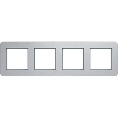 Hager Berker WAD9400ALH afdekraam 4-voudig horizontaal C8 aluminium