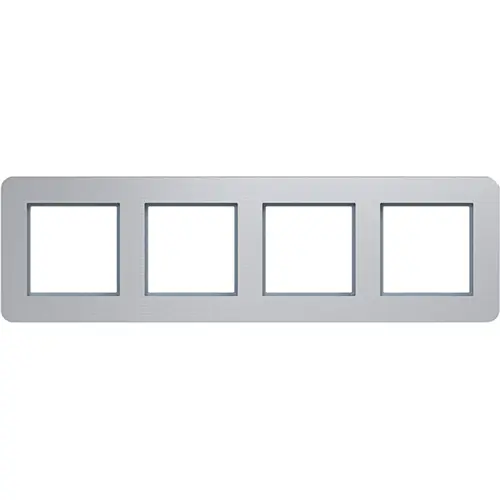 Hager Berker WAD9400ALH afdekraam 4-voudig horizontaal C8 aluminium