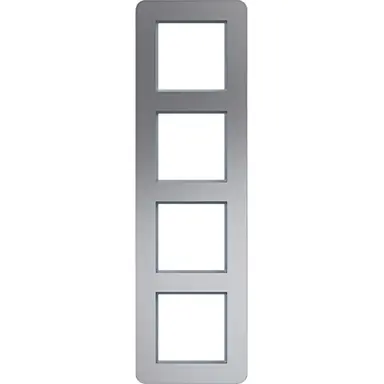 Hager Berker WAD9400ALV afdekraam 4-voudig verticaal C8 aluminium