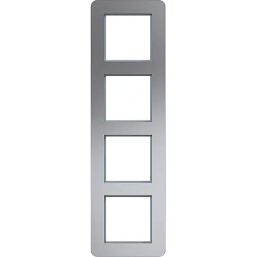 Hager Berker WAD9400ALV afdekraam 4-voudig verticaal C8 aluminium