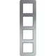 Hager Berker WAD9400ALV afdekraam 4-voudig verticaal C8 aluminium
