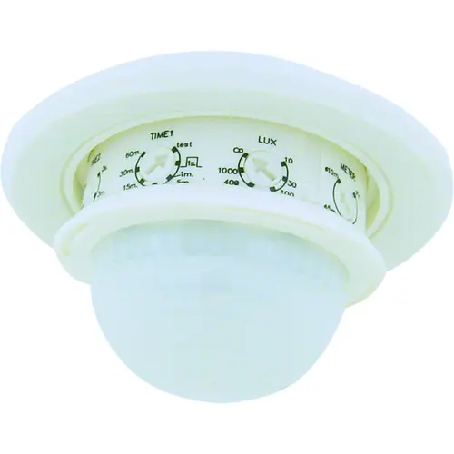 Klemko PLFIBPIR80S2U Lumiko 870585 aanwezigheidsmelder PIR plafond inbouw 10m aansluitkabel IP40