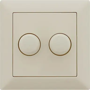 Klemko DUO-AFD-JG-C Lumiko 891222 kunststof afdekking duo dimmer voor JUNG draaiknop crème RAL1013