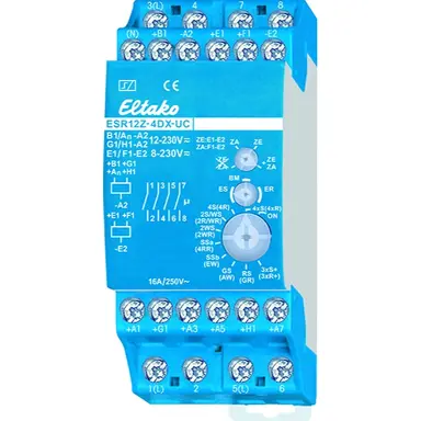 Eltako ESR12Z-4DX-UC impulsrelais DIN-rail 2 maakcontacten 16A 230V AC/DC stuurspanning 12-230V AC/DC handbediening