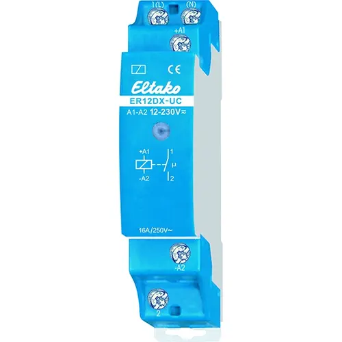 Eltako ER12DX-UC schakelrelais 1 maakcontact 16A 250V stuurspanning 12-230V AC/DC 1 module DIN-rail