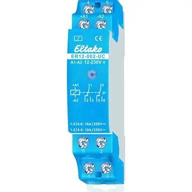 Eltako ER12-002-UC schakelrelais 2 wisselcontacten 16A 250V DIN-rail