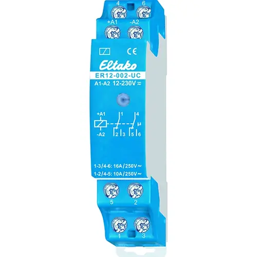Eltako ER12-002-UC schakelrelais 2 wisselcontacten 16A 250V DIN-rail