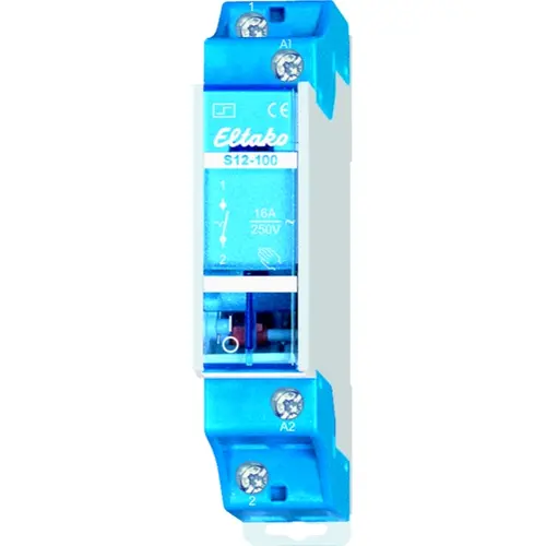 Eltako S12-100-230V impulsrelais DIN-rail 1 maakcontact 16A 230V AC stuurspanning 230V AC handbediening