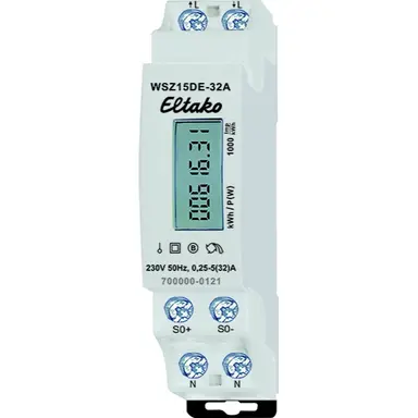 Eltako WSZ15DE-32A kWh-meter 1-fase 32A DIN-rail S0 MID/geijkt