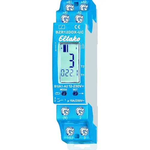 Eltako BZR12DDX-UC digitale bedrijfsurenteller impulsteller DIN-rail 12-230V IP20
